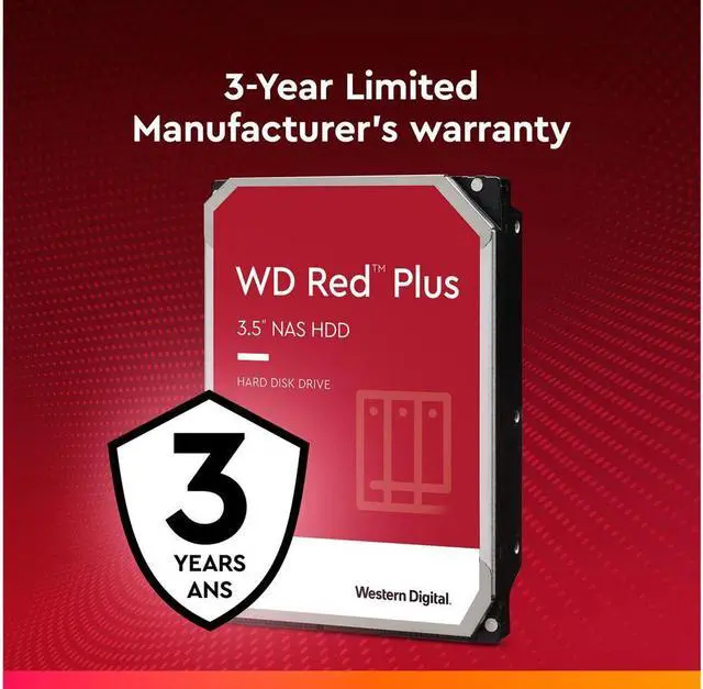 Alt view image 7 of 7 - WD Red Plus WD30EFPX 3TB 5400 RPM 256MB Cache SATA 6.0Gb/s 3.5" Hard Drives