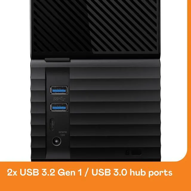 Alt view image 2 of 5 - WD 44TB My Book Duo Desktop RAID External Hard Drive 256-Bit AES Encryption - USB 3.2 Gen1 (WDBFBE0440JBK-NESN)