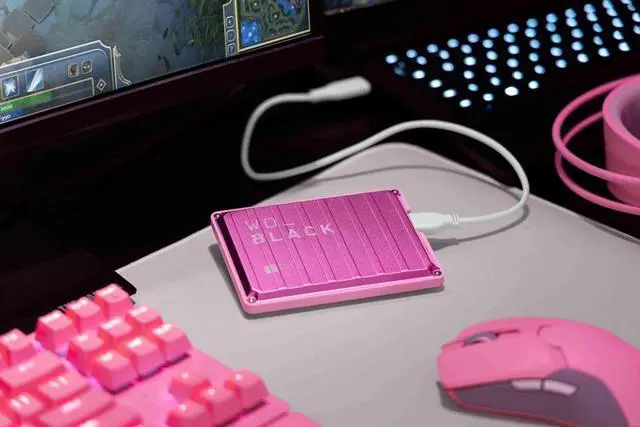 Alt view image 4 of 6 - WD 2TB BLACK P10 Game Drive USB 3.2 Gen 1, Micro B Model WDBA2W0020BPK-WES1 Pink