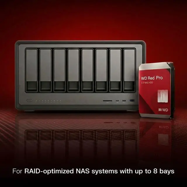 Alt view image 4 of 5 - WD Red Pro 20TB NAS Internal Hard Drive HDD - 7200 RPM, SATA 6 Gb/s, CMR, 512 MB Cache, 3.5" - WD202KFGX