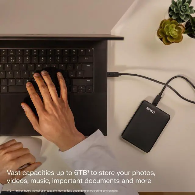 Alt view image 4 of 6 - Western Digital 2TB Elements Hard WD|WDBDTV0020BBK-WESN R USB 3.2 Gen 1/USB 3.0 (USB 2.0 compatible) Model WDBDTV0020BBK-WESN