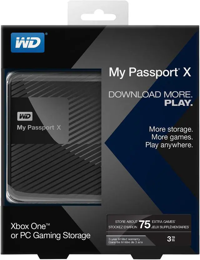 Alt view image 7 of 7 - WD 3TB My Passport X for Xbox One Portable External Hard Drive Game Storage - USB 3.0 (WDBCRM0030BBK-NESN)
