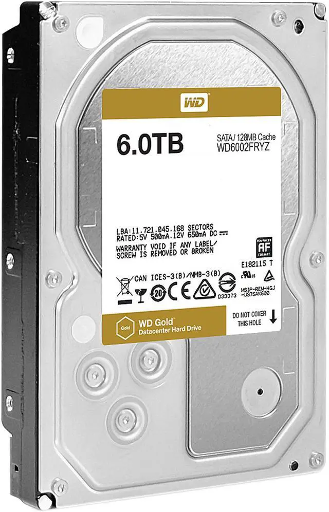 Alt view image 3 of 3 - WD Gold 6TB Enterprise Class Hard Disk Drive - 7200 RPM Class SATA 6Gb/s 128MB Cache 3.5 Inch - WD6002FRYZ
