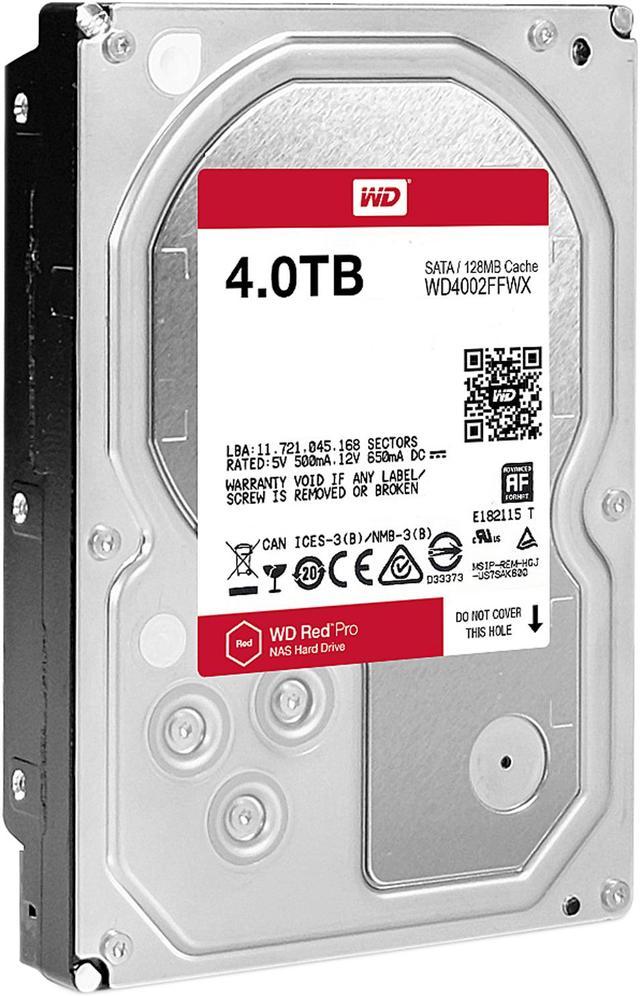 WD Red Pro 4TB NAS Hard Disk Drive - 7200 RPM Class SATA 6Gb/s 128MB Cache  3.5 Inch - WD4002FFWX 