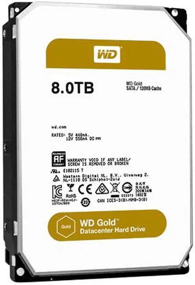 Alt view image 3 of 3 - WD Gold 8TB Enterprise Class Hard Disk Drive - 7200 RPM Class SATA 6Gb/s 128MB Cache 3.5 Inch - WD8002FRYZ