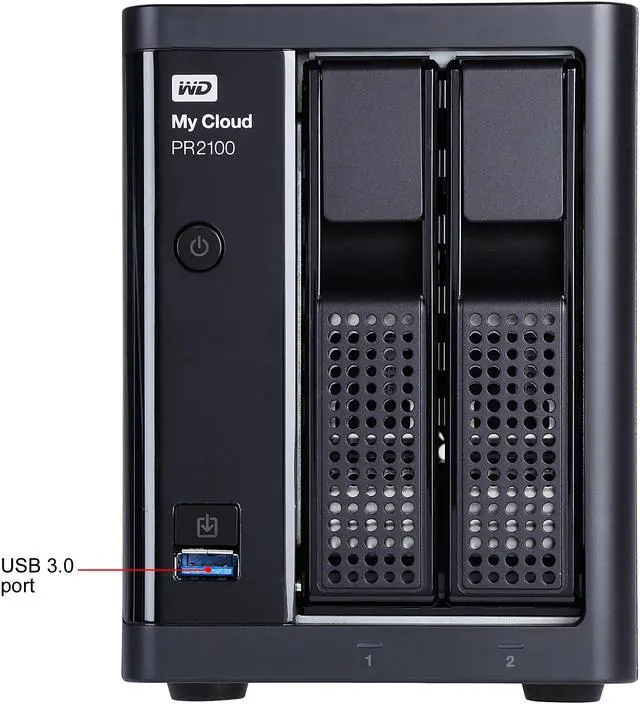 Alt view image 4 of 10 - WD 0TB My Cloud PR2100 Pro Series Diskless w/ Transcoding, NAS - Quad-core Processor & 4GB RAM (WDBBCL0000NBK-NESN)