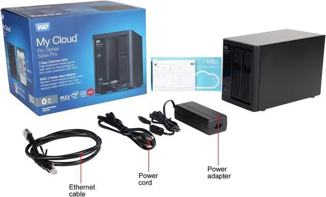 Alt view image 10 of 10 - WD 0TB My Cloud PR2100 Pro Series Diskless w/ Transcoding, NAS - Quad-core Processor & 4GB RAM (WDBBCL0000NBK-NESN)