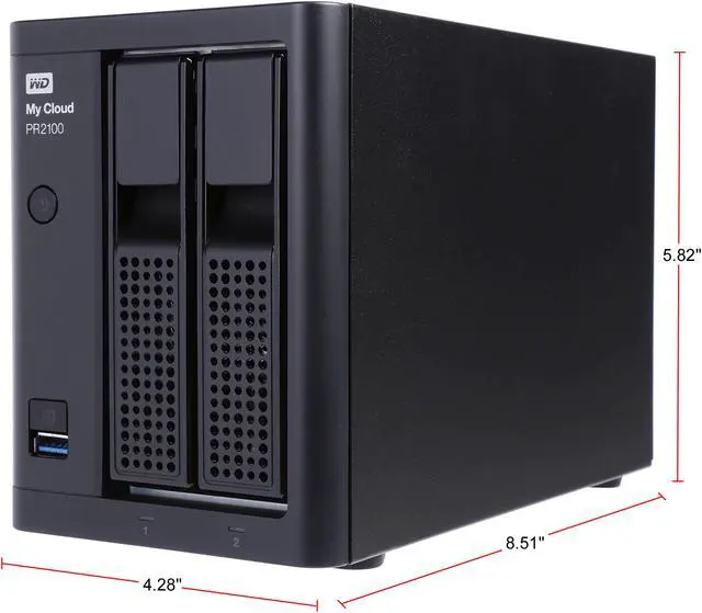 Alt view image 2 of 11 - WD 8TB My Cloud PR2100 Pro Series w/ Transcoding, NAS - Quad-core Processor & 4GB RAM (WDBBCL0080JBK-NESN)