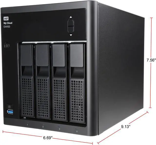 Alt view image 2 of 10 - WD 32TB My Cloud EX4100 Expert Series for Mac/PC & iOS/Android - NAS (WDBWZE0320KBK-NESN)