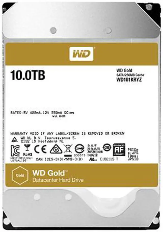 Alt view image 3 of 3 - WD Gold 10TB Enterprise Class Hard Disk Drive - 7200 RPM Class SATA 6Gb/s 256MB Cache 3.5 Inch - WD101KRYZ