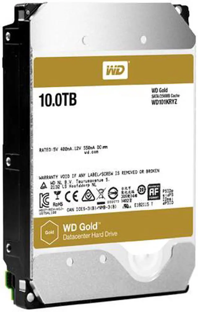 Alt view image 4 of 3 - WD Gold 10TB Enterprise Class Hard Disk Drive - 7200 RPM Class SATA 6Gb/s 256MB Cache 3.5 Inch - WD101KRYZ