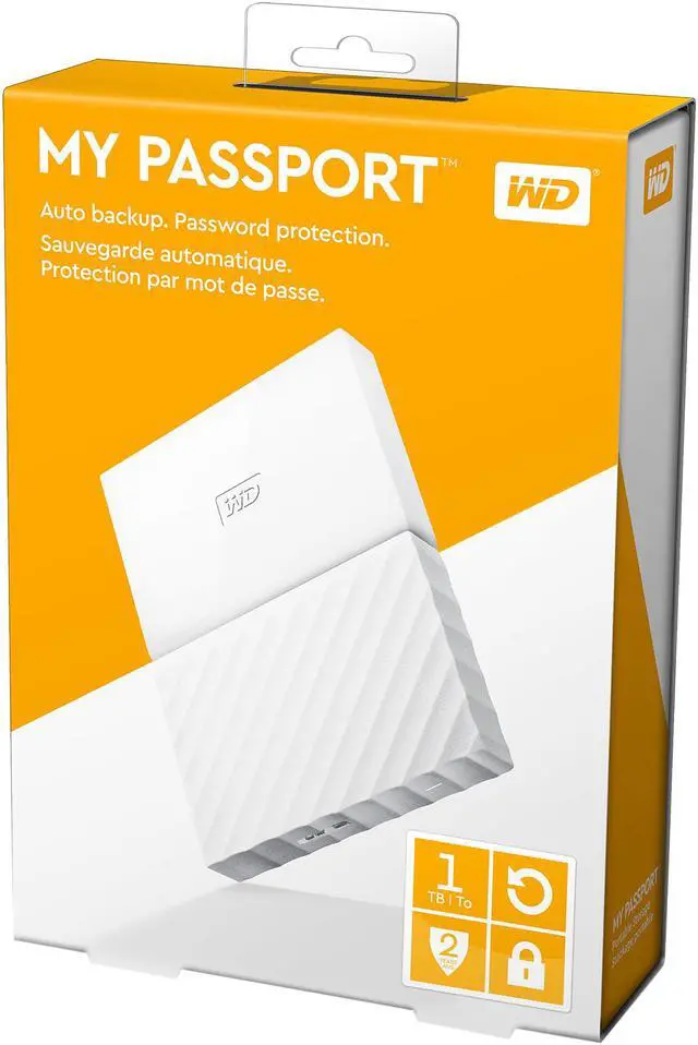 Alt view image 4 of 4 - WD 1TB My Passport Portable Hard Drive USB 3.0 Model WDBYNN0010BWT-WESN White
