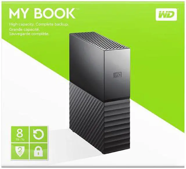 Alt view image 9 of 10 - WD My Book 8TB Desktop External Hard Drive for Windows/Mac/Laptop, USB 3.0 Black (WDBBGB0080HBK-NESN)