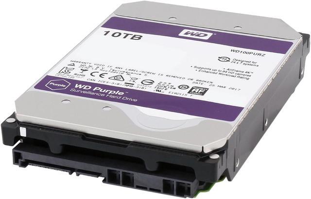 Blinke Teenageår bypass WD Purple 10TB Surveillance Hard Disk Drive - 5400 RPM Class SATA 6Gb/s  256MB Cache 3.5 Inch - WD100PURZ Desktop Internal Hard Drives - Newegg.com