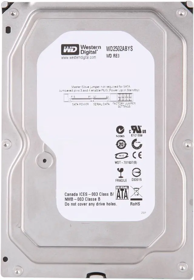 Alt view image 2 of 4 - WD RE3 WD2502ABYS 250GB 7200 RPM 16MB Cache SATA 3.0Gb/s 3.5" Internal Hard Drive Bare Drive