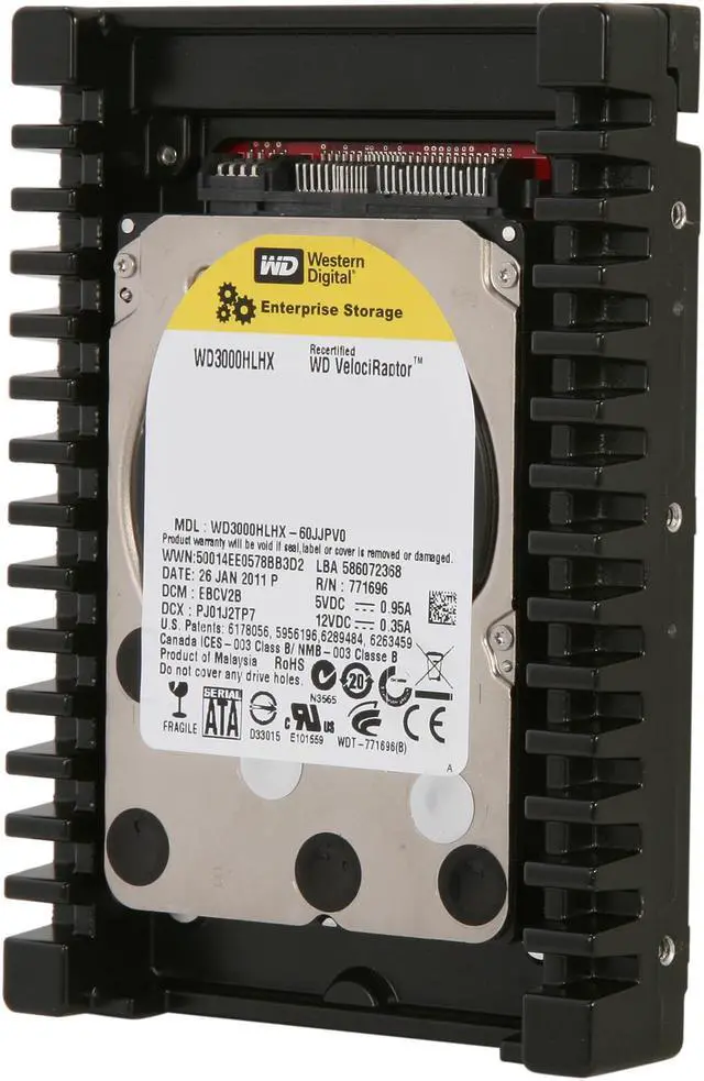 Main image of WD WD VelociRaptor WD3000HLHX 300GB 10000 RPM 32MB Cache SATA 6.0Gb/s 3.5" Internal Hard Drive Bare Drive