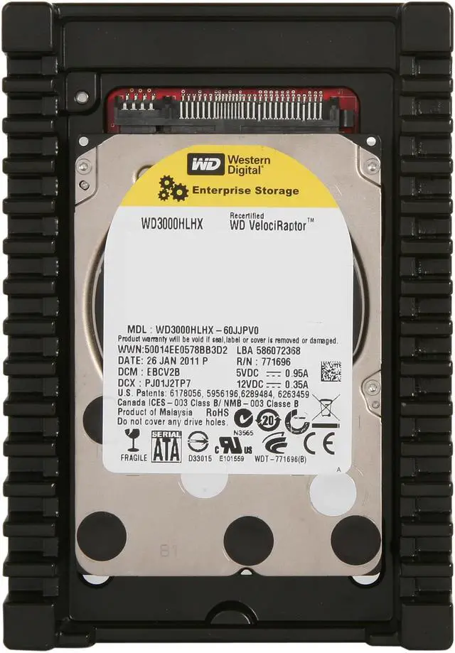 Alt view image 2 of 4 - WD WD VelociRaptor WD3000HLHX 300GB 10000 RPM 32MB Cache SATA 6.0Gb/s 3.5" Internal Hard Drive Bare Drive