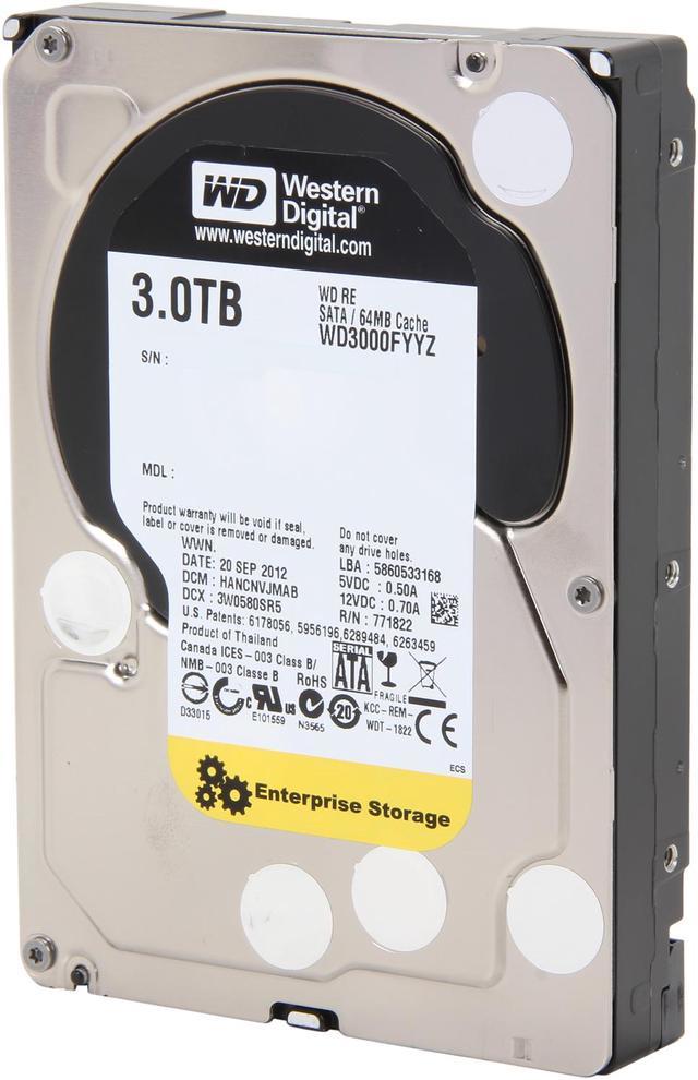 WD Re 3TB Datacenter Hard Drive 7200 RPM 3.5