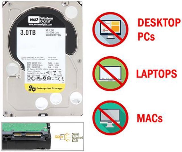 WD Re 3TB Datacenter Capacity Hard Disk Drive - 7200 RPM Class SAS 6Gb/s  32MB Cache 3.5 inch WD3001FYYG