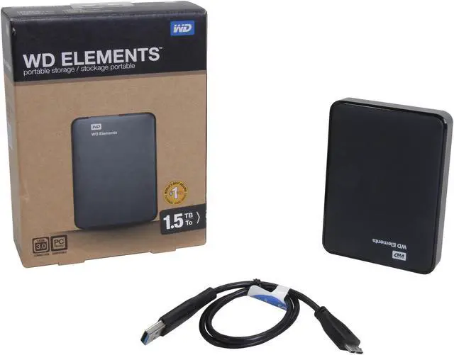 Alt view image 5 of 5 - WD 1.5TB Elements Portable External Hard Drive - USB 3.0 - WDBU6Y0015BBK-NESN