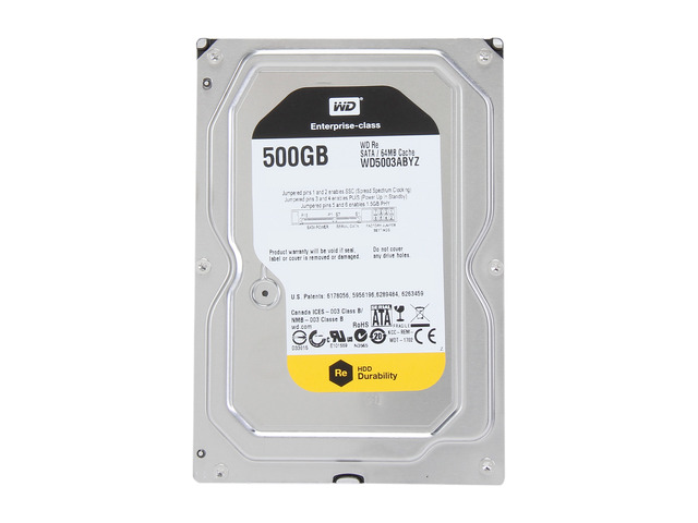 Disque Dur Interne WD RE4 500 Go - 7200 RPM, 64 Mo Cache, SATA III - Pour Serveurs Et Stations De Travail