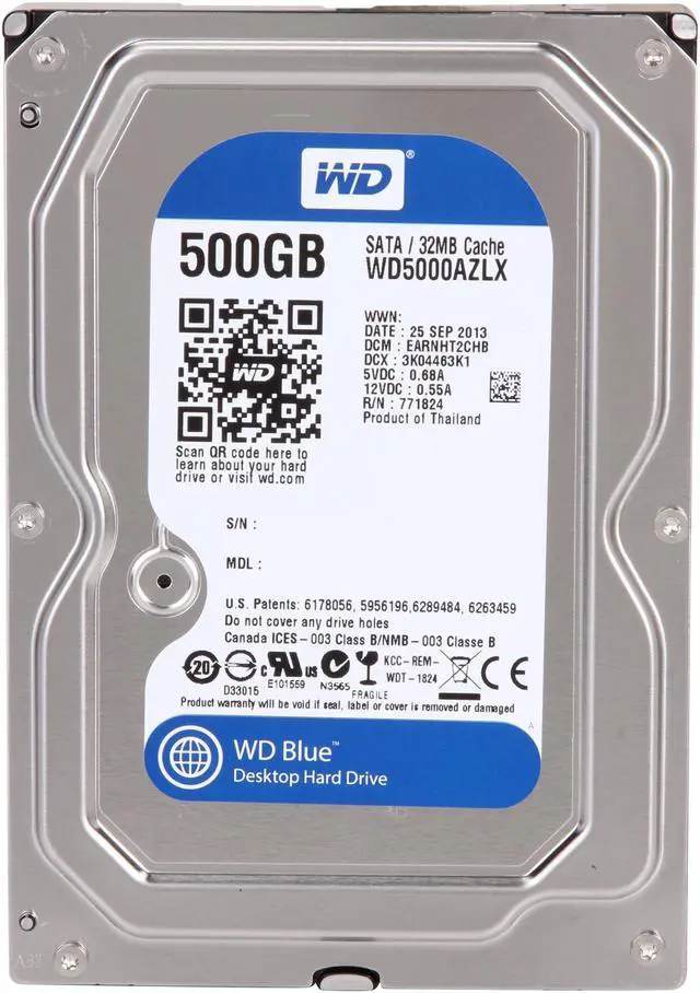 Alt view image 3 of 5 - WD Desktop Mainstream WDBH2D5000ENC-NRSN 500GB 7200 RPM 32MB Cache SATA 6.0Gb/s 3.5" Internal Hard Drive