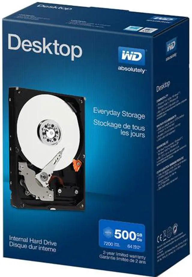 Main image of WD Desktop Mainstream WDBH2D5000ENC-NRSN 500GB 7200 RPM 32MB Cache SATA 6.0Gb/s 3.5" Internal Hard Drive