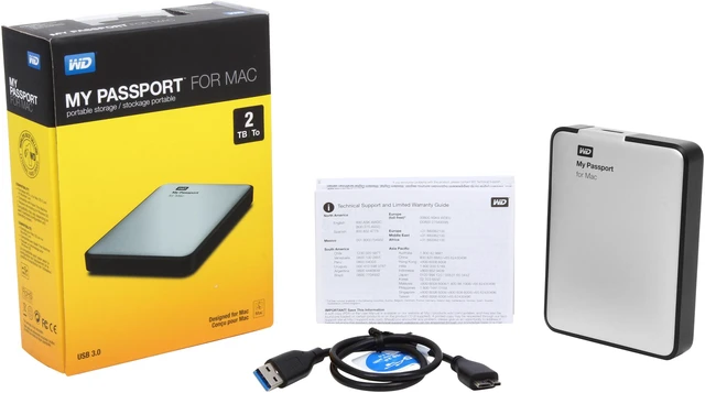 Alt view image 6 of 6 - WD 2TB Silver My Passport for Mac Portable External Hard Drive - USB 3.0 - WDBZYL0020BSL-NESN