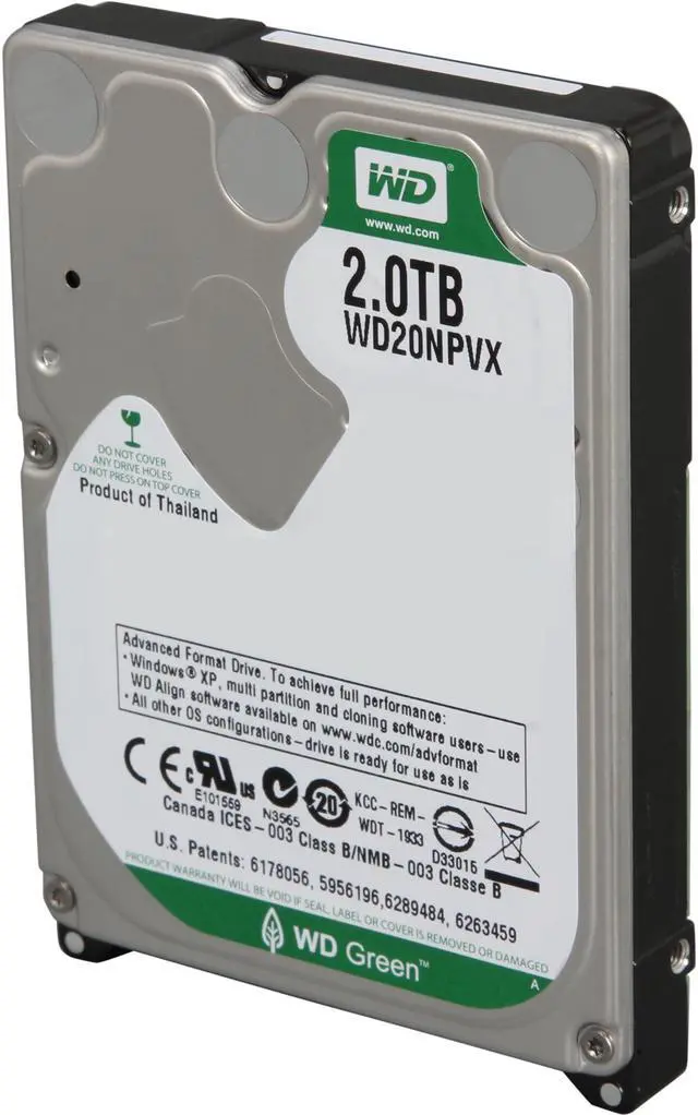 Alt view image 3 of 5 - WD Green WD20NPVX 2TB 8MB Cache SATA 6.0Gb/s 2.5" Internal Hard Drive