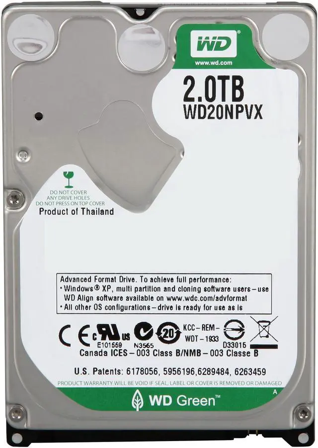Alt view image 4 of 5 - WD Green WD20NPVX 2TB 8MB Cache SATA 6.0Gb/s 2.5" Internal Hard Drive