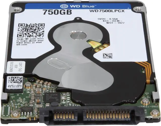 Alt view image 5 of 5 - WD Blue 750GB Mobile 7.00mm Hard Disk Drive - 5400 RPM SATA 6 Gb/s 2.5 Inch - WD7500LPCX