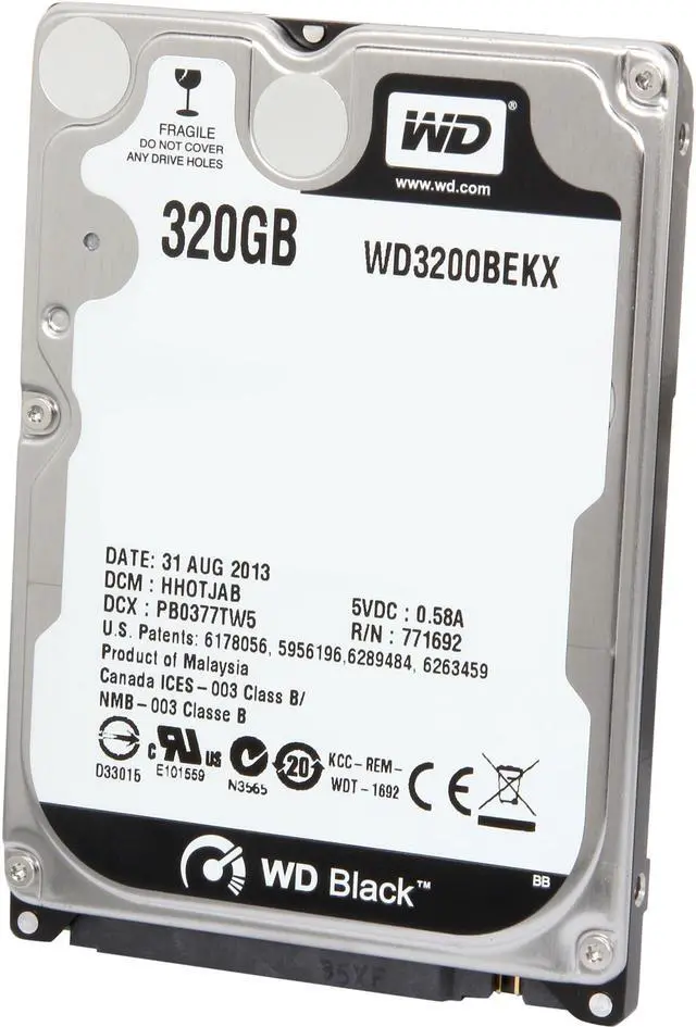 Alt view image 2 of 5 - WD BLACK SERIES WD3200BEKX 320GB 7200 RPM 16MB Cache SATA 6.0Gb/s 2.5" Internal Notebook Hard Drive Bare Drive