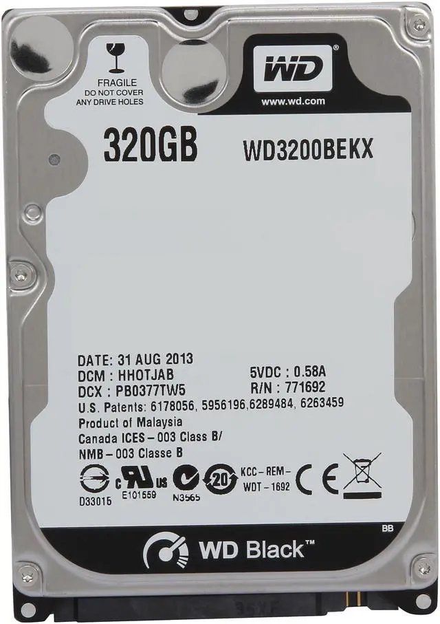 Alt view image 3 of 5 - WD BLACK SERIES WD3200BEKX 320GB 7200 RPM 16MB Cache SATA 6.0Gb/s 2.5" Internal Notebook Hard Drive Bare Drive