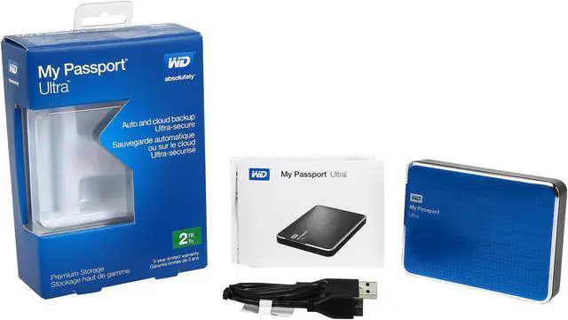 Alt view image 7 of 7 - WD 2TB My Passport Ultra Portable Hard Drive USB 3.0 Model WDBMWV0020BBL-NESN Blue