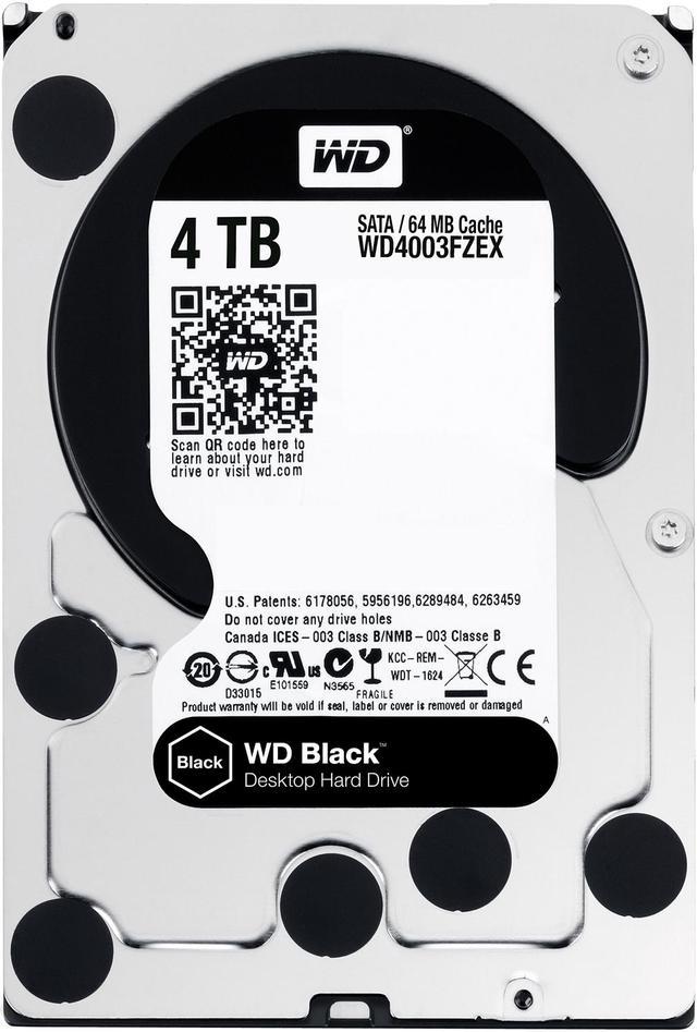 Western Digital WD4004FZWX Internal Hard Drive S3 4TB 3.5” 7200 BLK NEW 