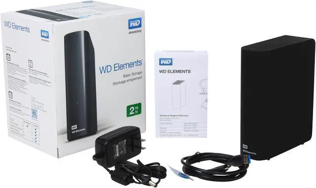 Alt view image 6 of 6 - WD Elements 2TB USB 3.0 External Desktop Storage WDBWLG0020HBK-NESN Black