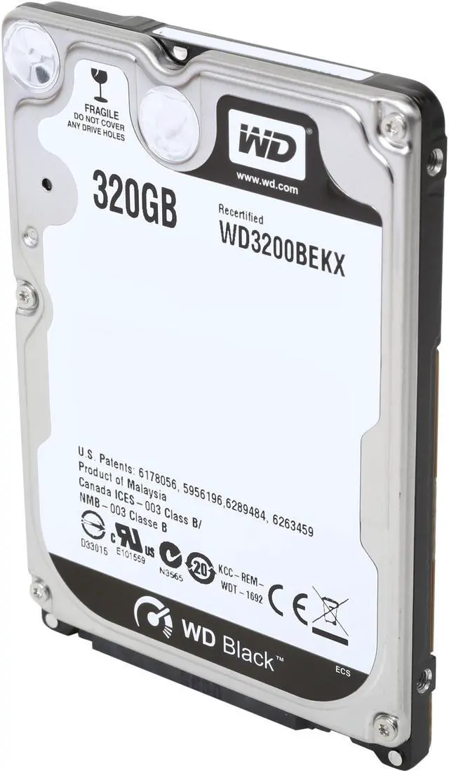 Main image of WD BLACK SERIES WD3200BEKX 320GB 7200 RPM 16MB Cache SATA 6.0Gb/s 2.5" Internal Notebook Hard Drive Bare Drive