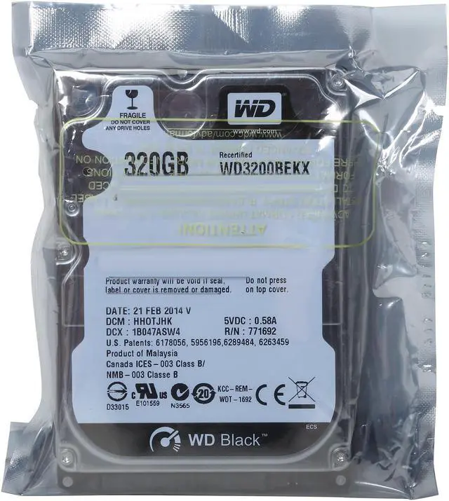 Alt view image 5 of 5 - WD BLACK SERIES WD3200BEKX 320GB 7200 RPM 16MB Cache SATA 6.0Gb/s 2.5" Internal Notebook Hard Drive Bare Drive