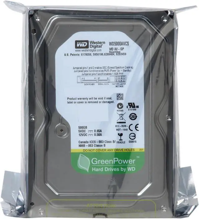 Alt view image 5 of 5 - Western Digital AV-GP 500GB IntelliPower 16MB Cache SATA 3.0Gb/s 3.5" (WD5000AVCS) Internal Hard Drive