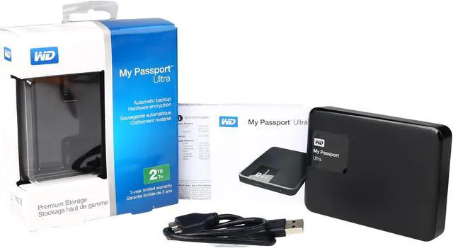 Alt view image 6 of 6 - Western Digital 2TB My Passport Ultra Portable External Hard Drive, USB 3.0 - WDBBKD0020BBK-NESN Black