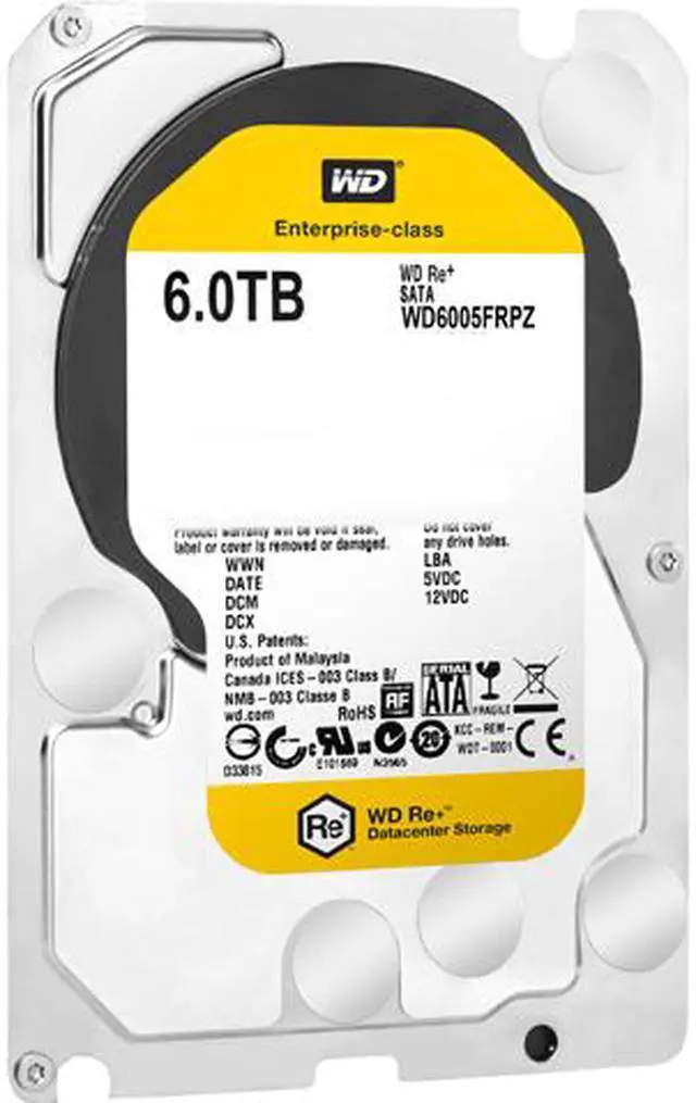 Main image of Western Digital RE+ WD6005FRPZ 6TB 5760 RPM 128MB Cache SATA 6.0Gb/s 3.5" Internal Hard Drive – Bare Drive