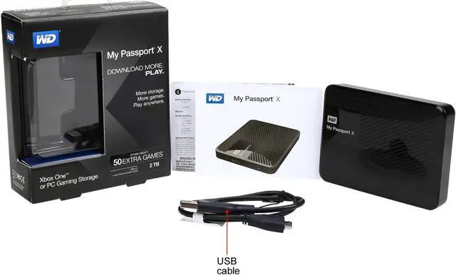 Alt view image 6 of 6 - WD 2TB My Passport X for Xbox One Portable External Hard Drive Game Storage - USB 3.0 (WDBCRM0020BBK-NESN)