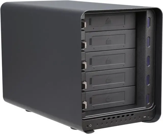 Alt view image 5 of 6 - Drobo Direct Attached Storage - 5 bay array with mSATA SSD acceleration - USB 3 and Thunderbolt ports (DRDR5A21)