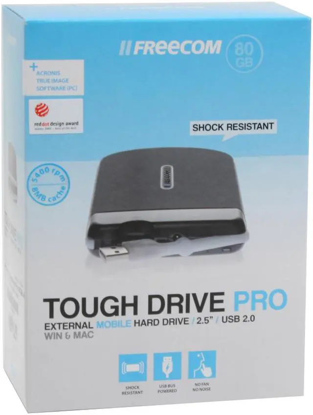 Alt view image 7 of 7 - FREECOM ToughDrive Pro 80GB USB 2.0 2.5" External Hard Drive 28681
