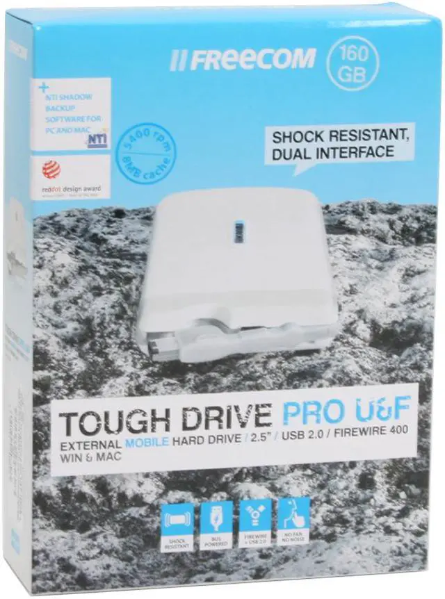 Alt view image 7 of 7 - FREECOM ToughDrive Pro U&F 160GB USB 2.0 / Firewire400 2.5" External Hard Drive 29851