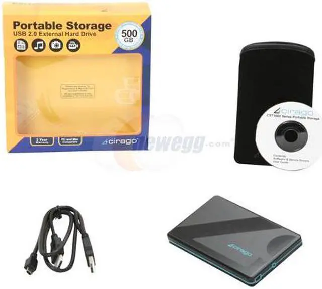 Alt view image 5 of 5 - cirago 500GB Portable Hard Drive USB 2.0 Model CST5000