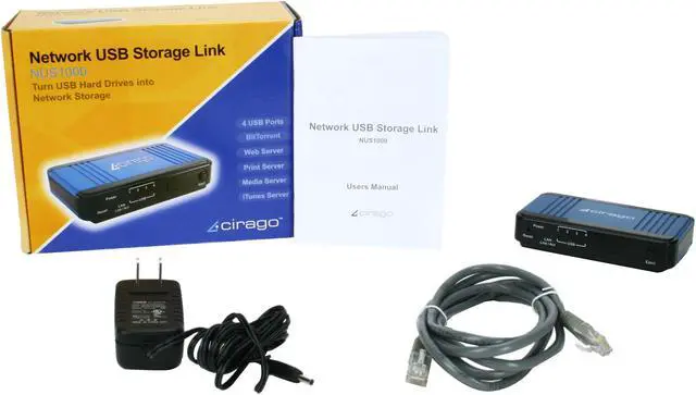 Alt view image 5 of 5 - Cirago NUS1000 Network USB Storage Link