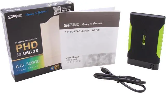 Alt view image 6 of 6 - Silicon Power 500GB Rugged Armor A15 External Hard Drive (Meets Military Drop-test Standards) USB 3.0 Model SP500GBPHDA15S3K Black