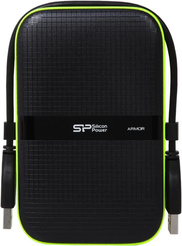Alt view image 2 of 6 - Silicon Power 1TB Armor A60 Shockproof and Water-Resistant Portable Hard Drive USB 3.0 Model SP010TBPHDA60S3K Black
