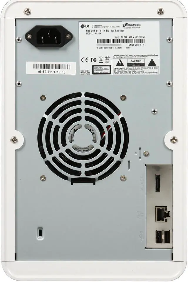 Alt view image 3 of 5 - LG N4B1N Diskless System 4 Bay Super Multi NAS with Built-in Blu-ray Rewriter